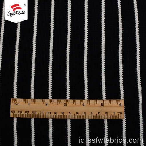 Rajut Hitam Dan Putih Stripe Dress Fabric Wanita